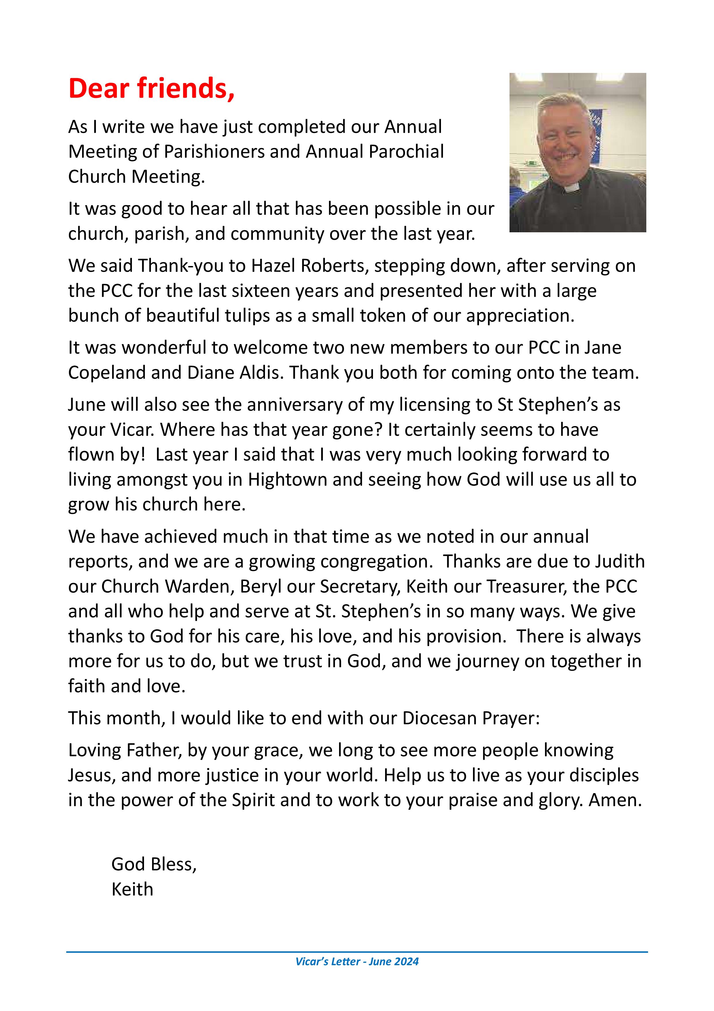 Vicar's Letter - June 2024